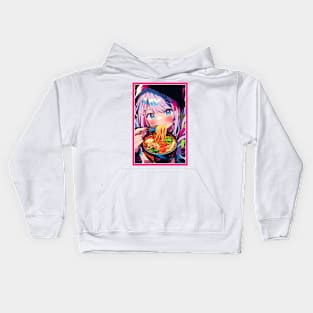 Cute Anime Girl |  Ramen Noodles | Hentaii Chibi Kawaii Design Kids Hoodie